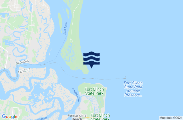 Mapa da tábua de marés em St. Marys Entrance (North Jetty), United States