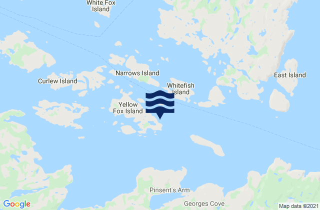 Mapa da tábua de marés em St. Michaels Bay, Canada