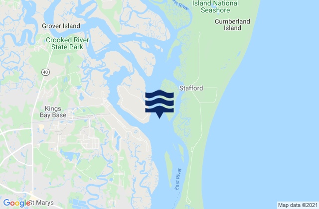 Mapa da tábua de marés em Stafford Island west of, United States