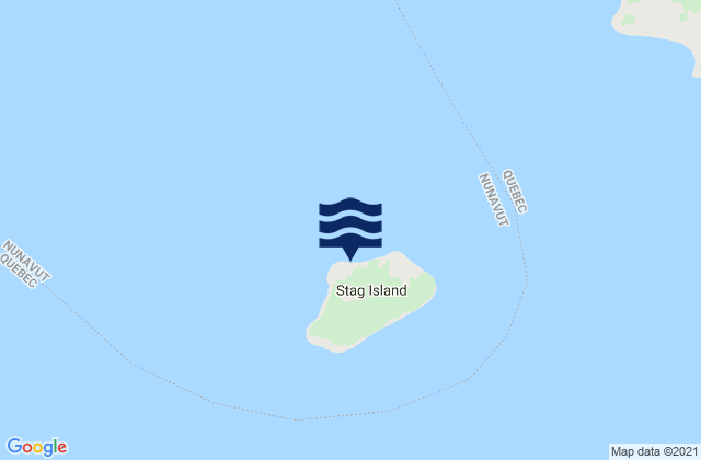 Mapa da tábua de marés em Stag Island, Canada