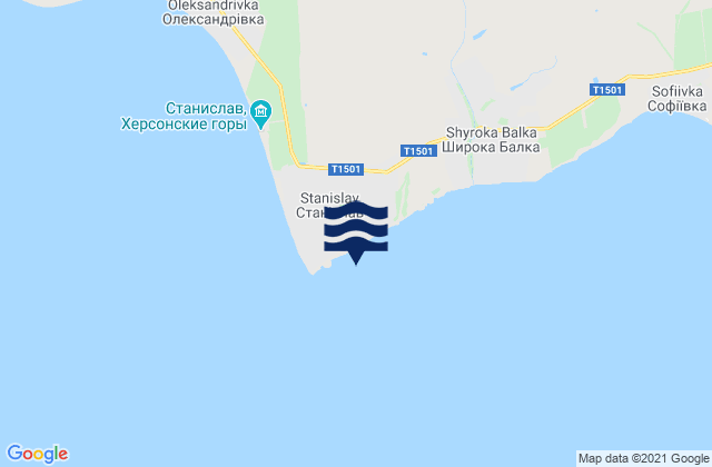 Mapa da tábua de marés em Stanislav, Ukraine