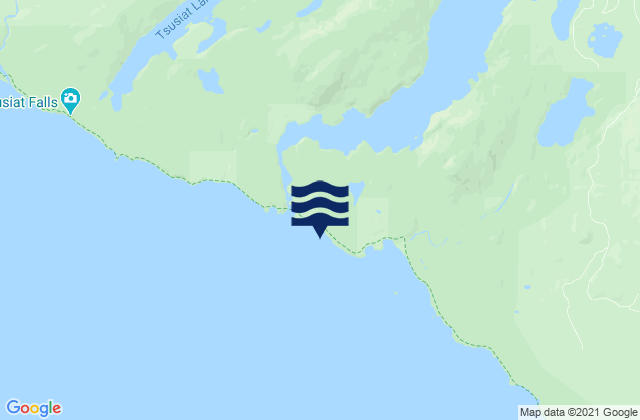 Mapa da tábua de marés em Stanley Beach, Canada