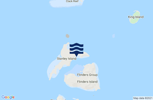 Mapa da tábua de marés em Stanley Island, Australia
