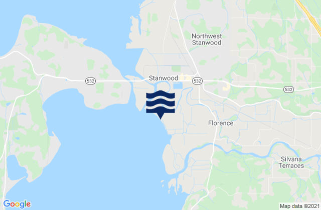 Mapa da tábua de marés em Stanwood (Stillaguamish River), United States