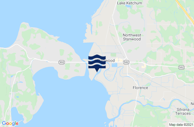 Mapa da tábua de marés em Stanwood, United States