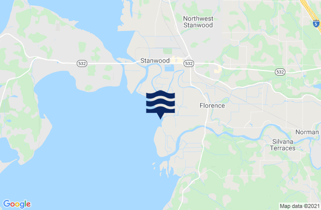 Mapa da tábua de marés em Stanwood Stillaguamish River, United States