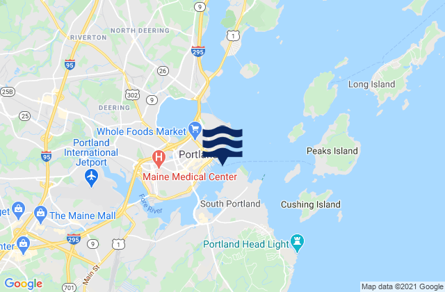 Mapa da tábua de marés em State Pier Portland Harbor, United States