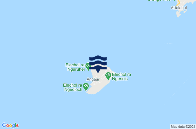 Mapa da tábua de marés em State of Angaur, Palau