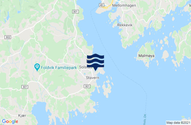 Mapa da tábua de marés em Stavern, Norway