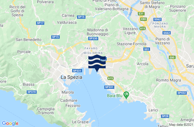 Mapa da tábua de marés em Stazione-Fornola, Italy