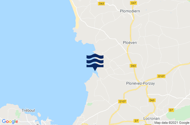 Mapa da tábua de marés em Ste Anne La Palud, France