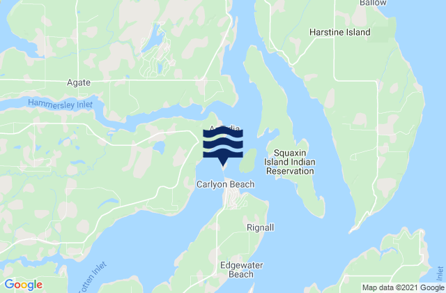 Mapa da tábua de marés em Steamboat Island, United States