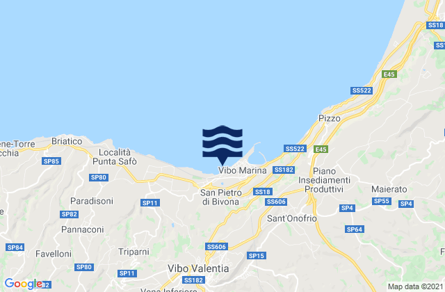 Mapa da tábua de marés em Stefanaconi, Italy