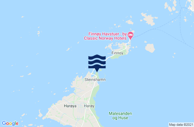 Mapa da tábua de marés em Steinshamn, Norway
