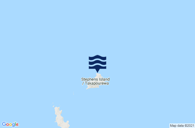 Mapa da tábua de marés em Stephens Island (Takapourewa), New Zealand