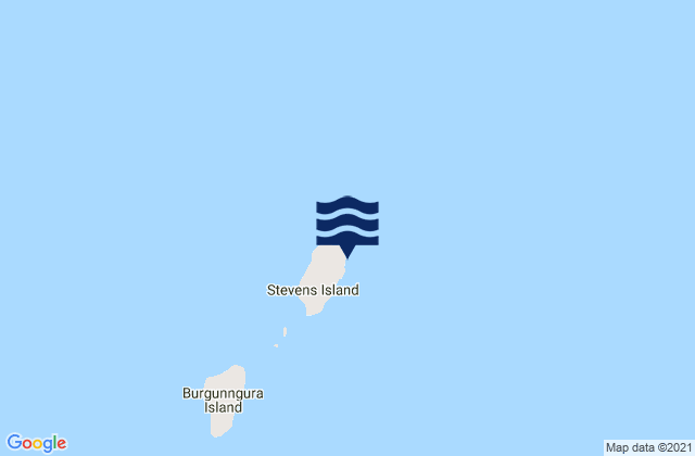 Mapa da tábua de marés em Stevens Island, Australia