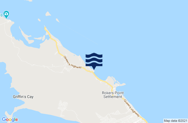 Mapa da tábua de marés em Steventon, Bahamas