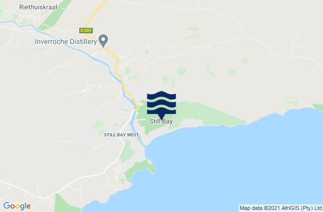 Mapa da tábua de marés em Stillbaai, South Africa