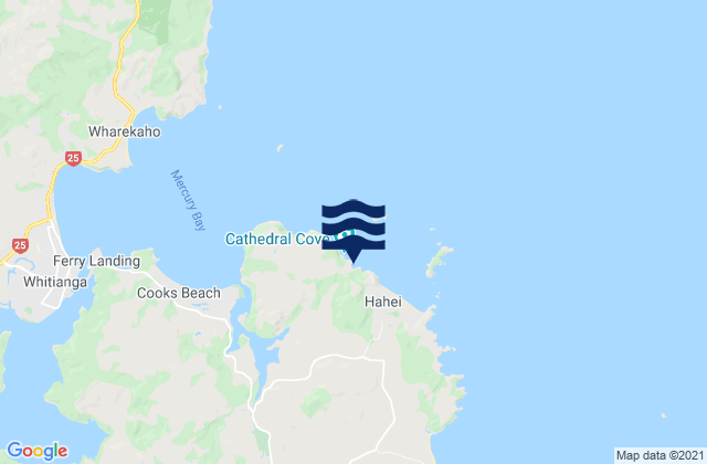 Mapa da tábua de marés em Stingray Bay, New Zealand