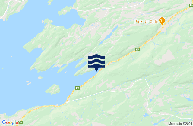 Mapa da tábua de marés em Stjørdal, Norway