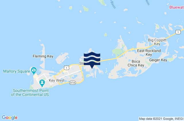 Mapa da tábua de marés em Stock Island, United States