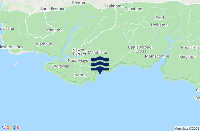 Mapa da tábua de marés em Stoke (Row Cove) Beach, United Kingdom