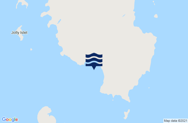 Mapa da tábua de marés em Stokes Bay, Australia