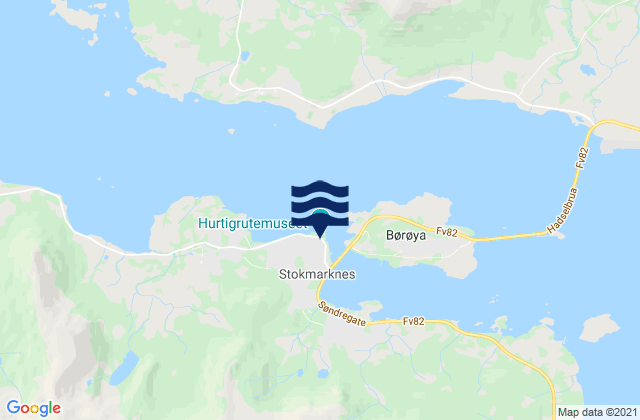 Mapa da tábua de marés em Stokmarknes, Norway