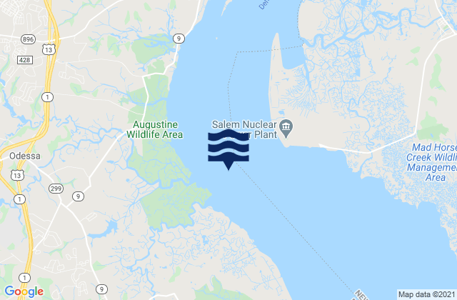 Mapa da tábua de marés em Stony Point channel west of, United States