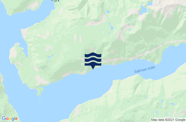 Mapa da tábua de marés em Storm Bay, Canada