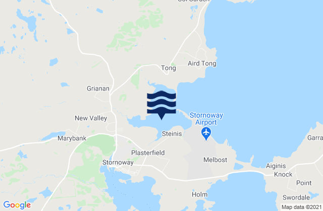 Mapa da tábua de marés em Stornoway (Isle of Lewis), United Kingdom