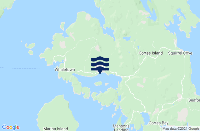Mapa da tábua de marés em Stove Islets, Canada