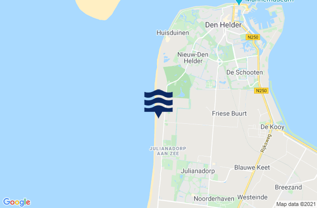 Mapa da tábua de marés em Strandslag Falga, Netherlands