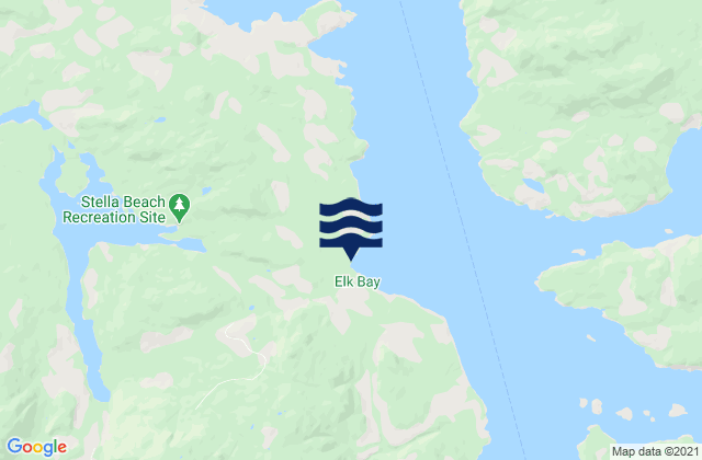 Mapa da tábua de marés em Strathcona Regional District, Canada