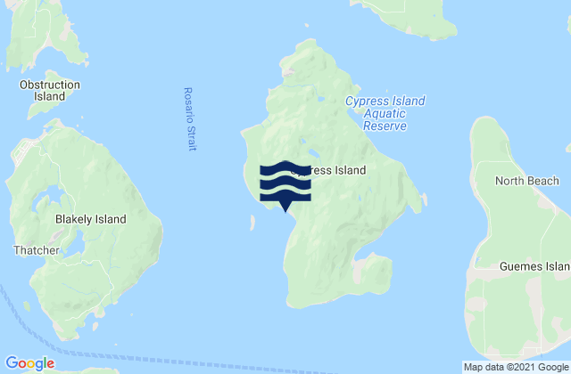 Mapa da tábua de marés em Strawberry Bay (Cypress Island), United States