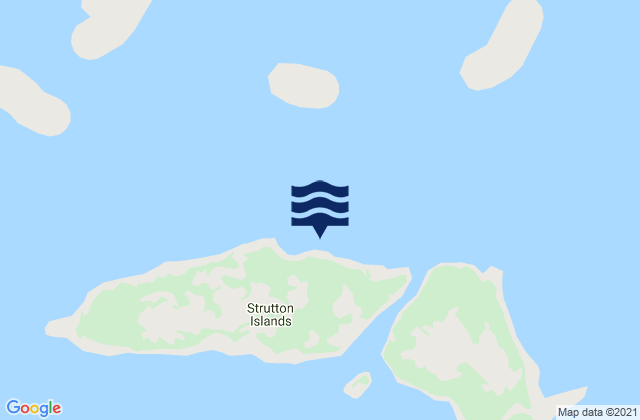 Mapa da tábua de marés em Strutton Islands, Canada