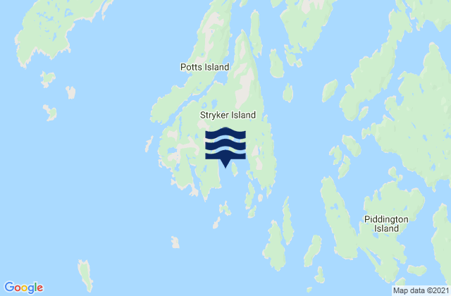 Mapa da tábua de marés em Stryker Island, Canada