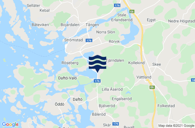 Mapa da tábua de marés em Strömstads Kommun, Sweden