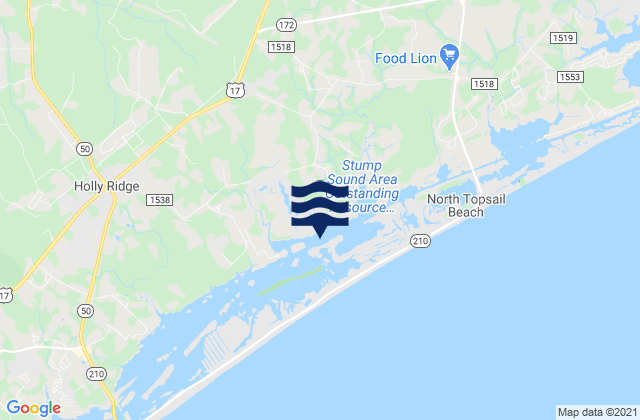 Mapa da tábua de marés em Stump Sound, United States