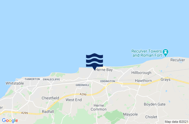 Mapa da tábua de marés em Sturry, United Kingdom