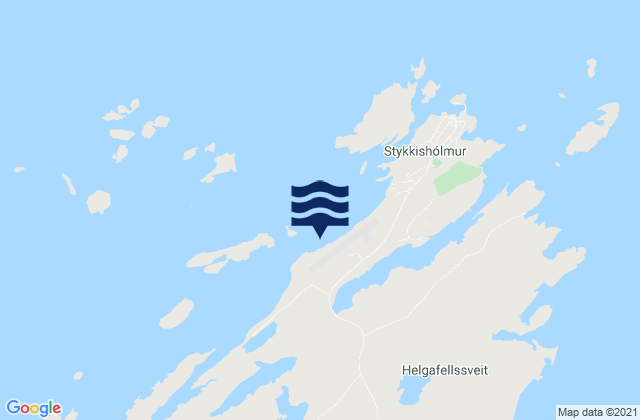 Mapa da tábua de marés em Stykkishólmsbær, Iceland