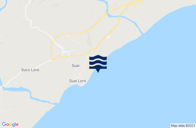 Mapa da tábua de marés em Suai, Timor Leste