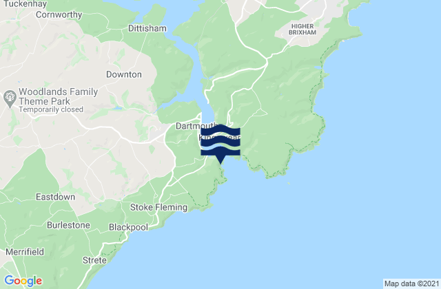 Mapa da tábua de marés em Sugary Cove Beach, United Kingdom