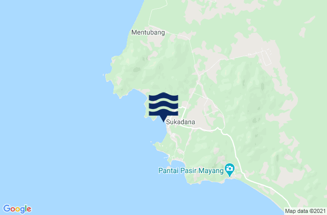 Mapa da tábua de marés em Sukadana (Sukadana Bay), Indonesia