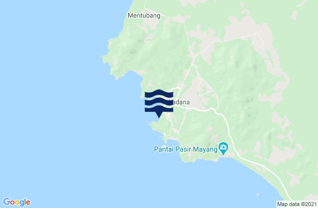 Mapa da tábua de marés em Sukadana, Indonesia