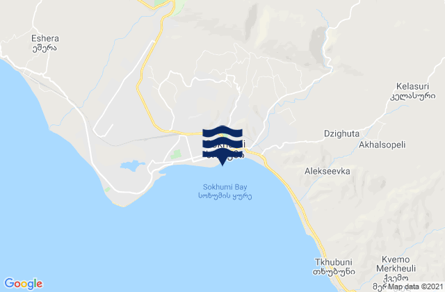 Mapa da tábua de marés em Sukhumi, Georgia