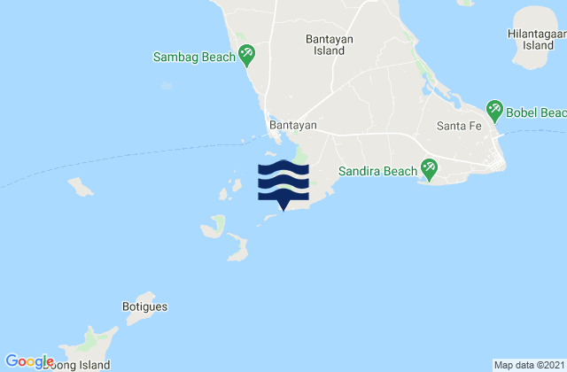 Mapa da tábua de marés em Sulangan, Philippines