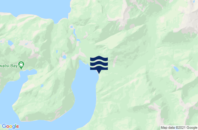 Mapa da tábua de marés em Sullivan Bay, Canada