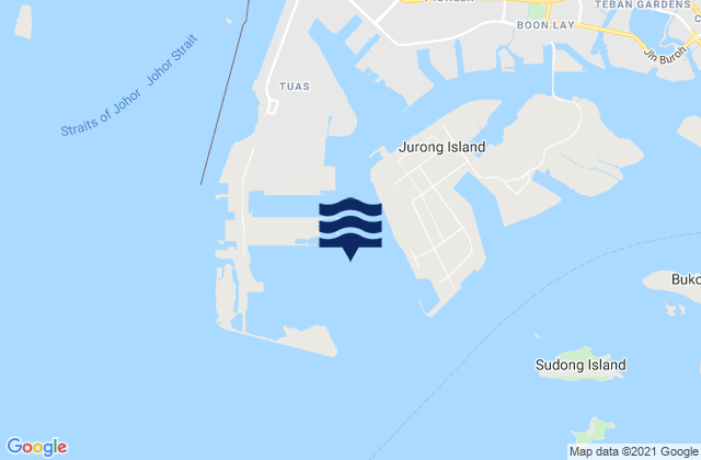 Mapa da tábua de marés em Sultan Shoal Lighthouse, Singapore