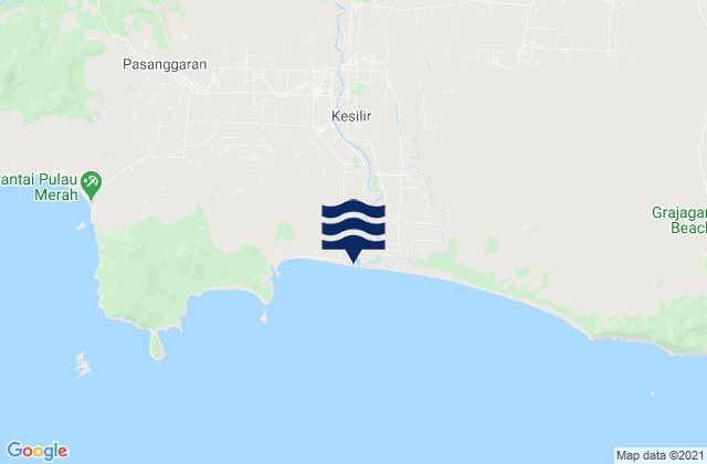 Mapa da tábua de marés em Sumberbening, Indonesia